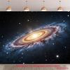 2D Plane Blue-orange Galaxy Scattered Star Background Fabric Suitable for Various Activity Scenarios Polyester Fiber