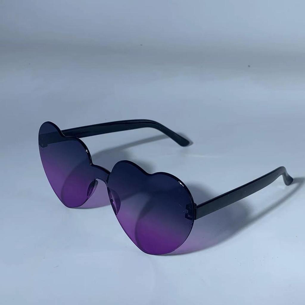 Peach Heart-Shaped Jelly Color Sunglasses: European & American Style
