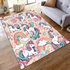 Colorful Unicorns, Rainbows, and Stars Non-slip Rug Suitable for Living Room and Bedroom Sofas