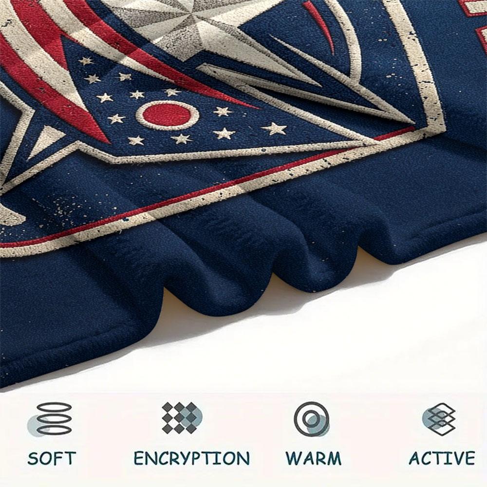 Custom Name,Columbus Blue Jackets Printed Flannel Blanket, soft throw for bedroom sofa, washable, Christmas present, great gift.