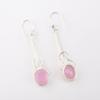 Rose Chalcedony Gemstone 925 Sterling Silver Jewelry Handmade Earrings 1.76" EE-171-18