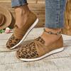 Women Thick Leopard Print Casual Slip-on Loafers Fashion Non Slip Soft Sole Platform Shoes Women Spring Comfortable Sports Shoes