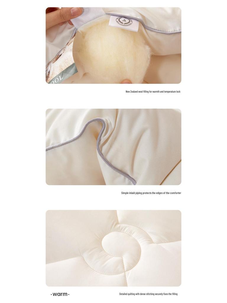 Edredão de Inverno Antibacteriano de Lã Pura da Nova Zelândia - Classe A, Inodoro, Retentor de Calor, Presente Ideal.