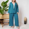 Spring & Autumn Large Size Slim-Fit Hooded Two-Piece Suit: Fashionable, Age-Reducing Top & Pants