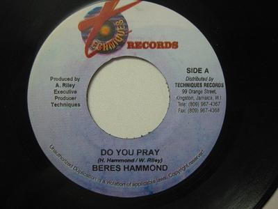7inch Record BERES HAMMOND  Do You Pray None Techniques Jamaica Reggae Ska  Dub Used