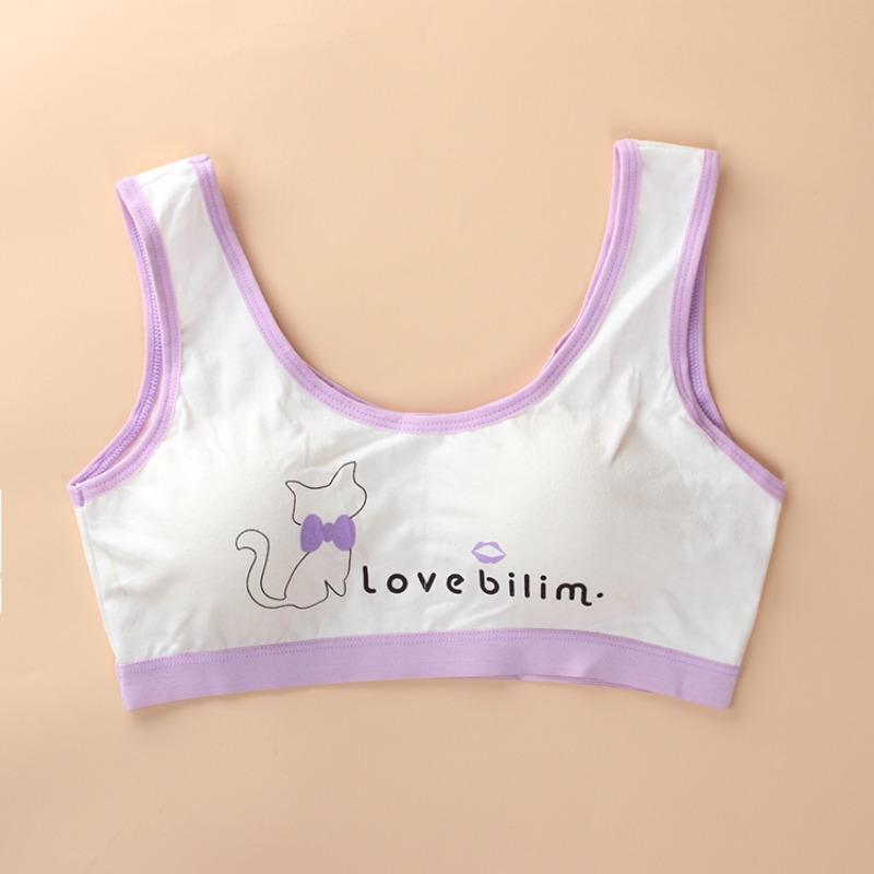 Biustonosze treningowe Dziewczyna Nastolatki Bielizna Jednolity kolor Sport Young Racerback Trening Crop Odpinany