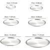4-Piece Stainless Steel Dinner Plates Round Metal Plates Serving Tray Dessert Plates Dinner Dish for Home Camping  BBQ