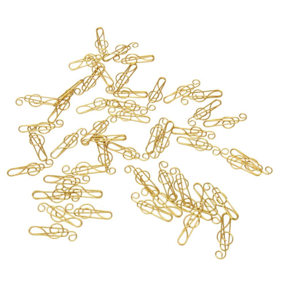 100 Pcs Music Note Shape Fancy Paperclips Gold/ Green Cool Paper Clips Cute Paper Clips  Scrapbook
