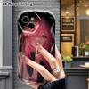 Phone Case: 2D flat, suitable for iPhone 18 17 16 15 14 13 12Pro protective case, pink long-haired fox-eared girl, perfect Christmas and Halloween hol