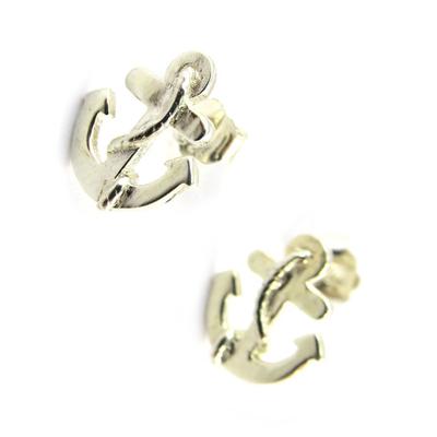 [M6705] - Silver 'Marine Anchor' Earrings