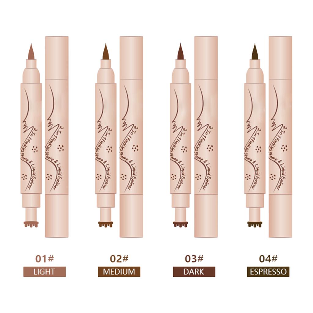 2-in-1 Sommersprossenstift & Eyeliner, Fälschung Stempel Make-up Werkzeug für realistisches Aussehen, Wasserdichte und schnell trocknende Formel, Einfache Anwendung
