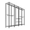 Clothing Garment Rack, Heavy Duty Closet Wardrobe, Adjustable Tiers Clothes Racks with Steel Frame, 499 kg Load Capacity Clothes Rack with 4 Hanging