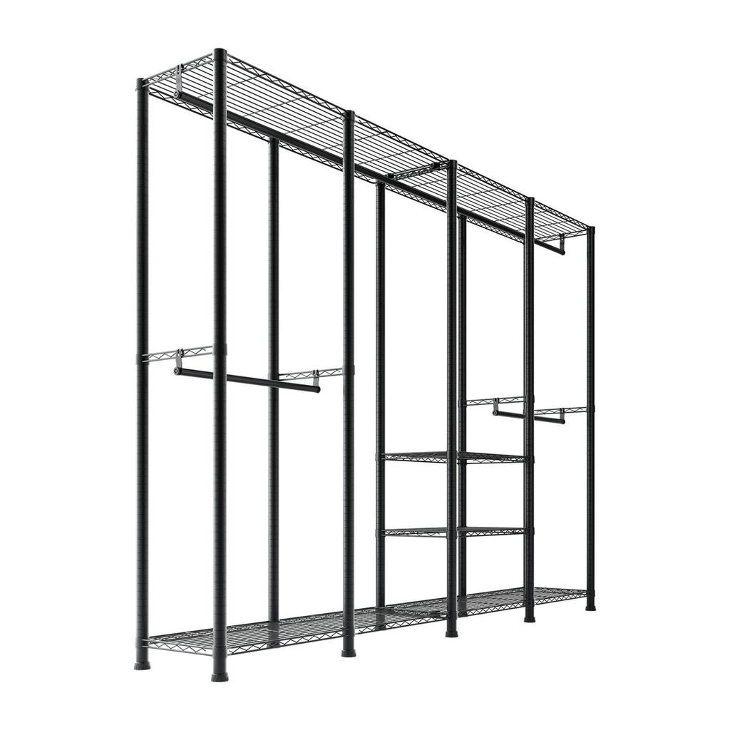 Clothing Garment Rack, Heavy Duty Closet Wardrobe, Adjustable Tiers Clothes Racks with Steel Frame, 499 kg Load Capacity Clothes Rack with 4 Hanging