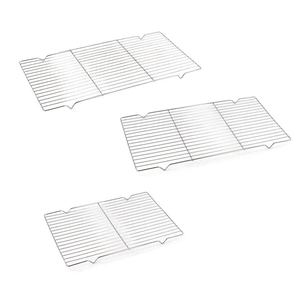 Outdoor Rectangular Grills Cooling Rack Picnic Stove Stand Stainless Steel Grill Cookie Baking Pan Barbecue Cooking Mesh Shelf