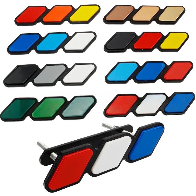3 Colors Grille Badge Tri Colors Emblem For Toyota Tacoma Tundra 4Runner Highlande Rav4 CHR Strip Air Inlet Auto Car Accessories