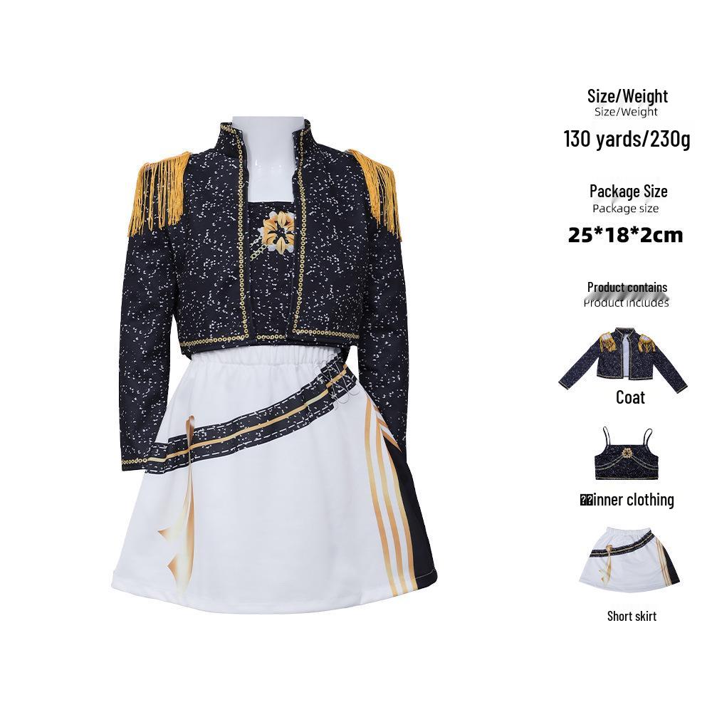 Crossk-pop Demon Hunter Girl Cosplay Costume - Zoey's Children's Day Stage Performance Outfit Set