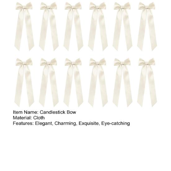 12 шт. Прикраси-бантики для свічників 13 дюймів Самоклеючий великий бант зі стрічки для свічника, подарункової упаковки, весільного столу, центральні елементи