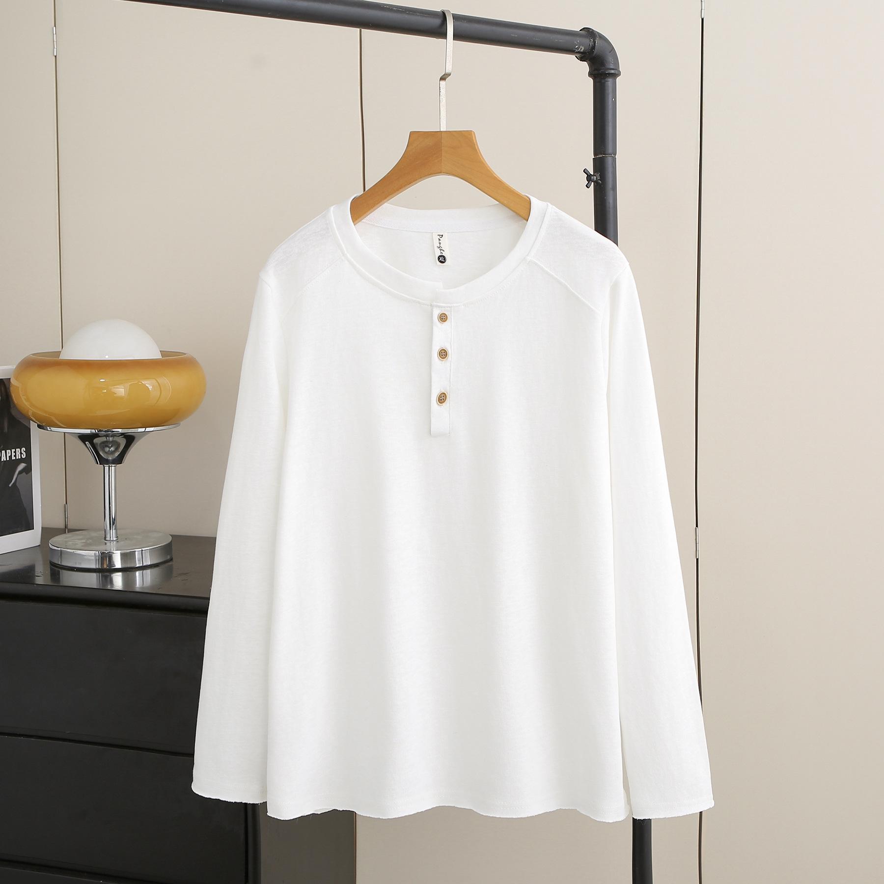 

Plus Size Women s Long Sleeve Snowflake Cotton Shirt - Round Neck Spring Top for Chubby Girls (2026) XL слоновая кость/белый