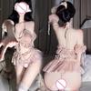 New Sexy Lingerie Women's Sexy Lace Camisole Hip Hugging Skirt Nightgown Uniform Temptation Three-point Pajamas