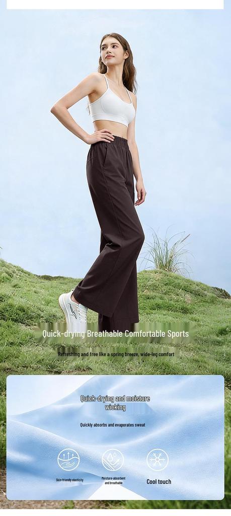 Lulu Damen Schlankmachende Schnelltrocknende High-Waist Wide-Leg Yoga- und Laufschweißhosen