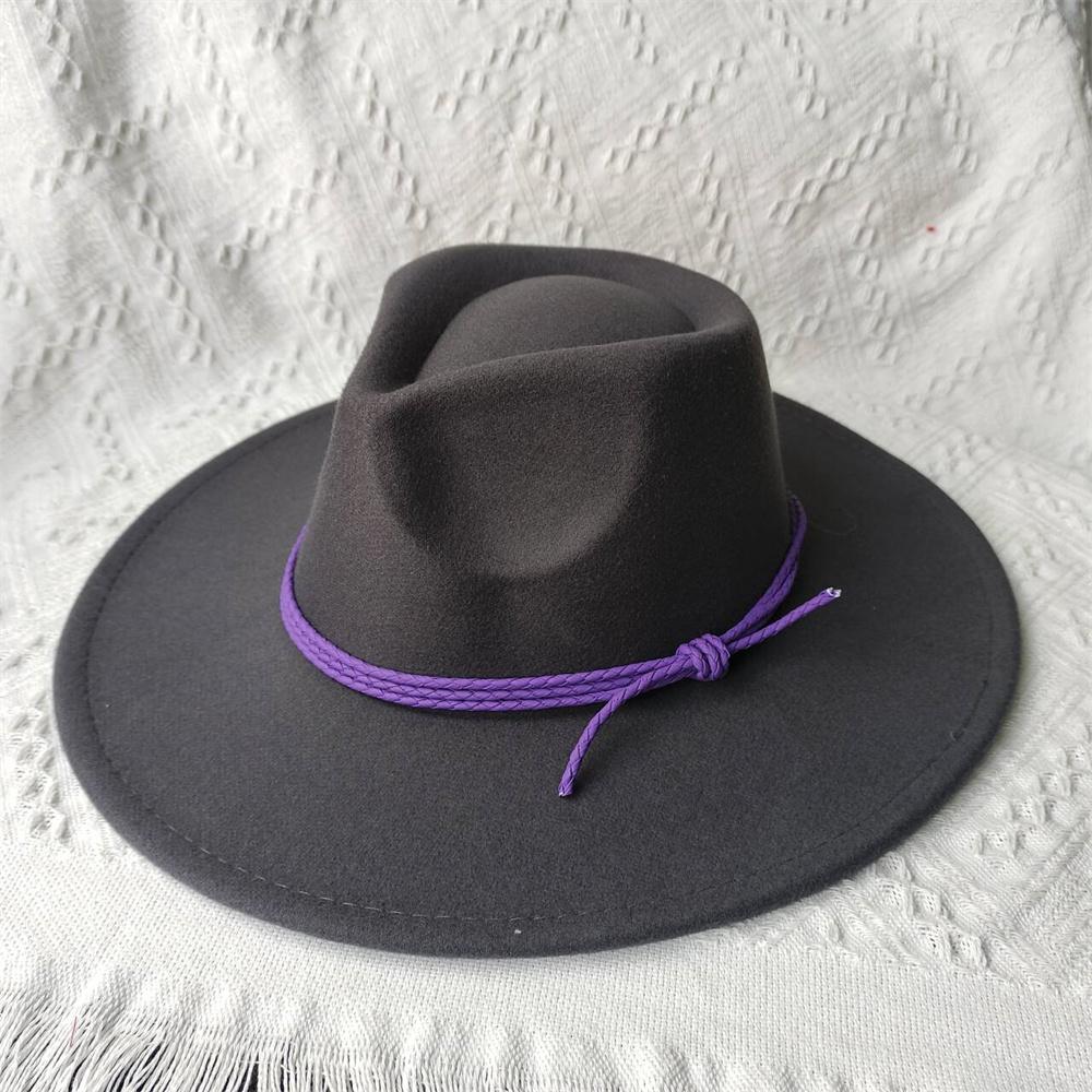 

Nubuck Leather Suede Fedora Hat for Women Men Flat Top Woolen Top Hat Autumn Winter Wide Brim Luxury British Style Hat New Cyan 56-58cm світло-зелений колір