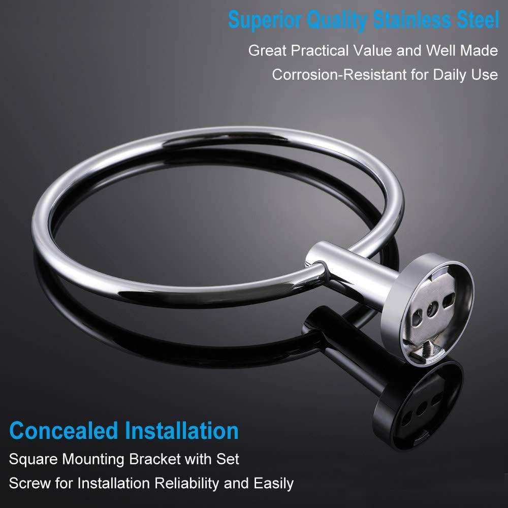 Stainless Steel Wall Mounted Shelf Bathing Rack Towel Ring Towel Holder Bathroom Accessories Hanger