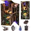 MiniCity DIY Book Nook Kit - Dollhouse Miniature House Kit - LED Light Included - Home Decor Art Collection