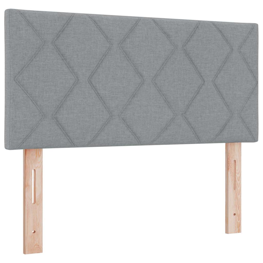 Box Spring Bed with Mattress Light Gray 100 x 200 cm Fabric