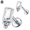 1Pc G23 Titanium Cz Crystal Ear Cartilage Tragus Helix Daith Piercing Internal Thread Lip Stud Labret Piercing Body Jewelry 16G