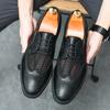 Britain Men Pointed Black Breathable Mesh Patchwork Casual Dress Homecoming Brogues Shoes Male Formal Wedding Oxfords Footwear