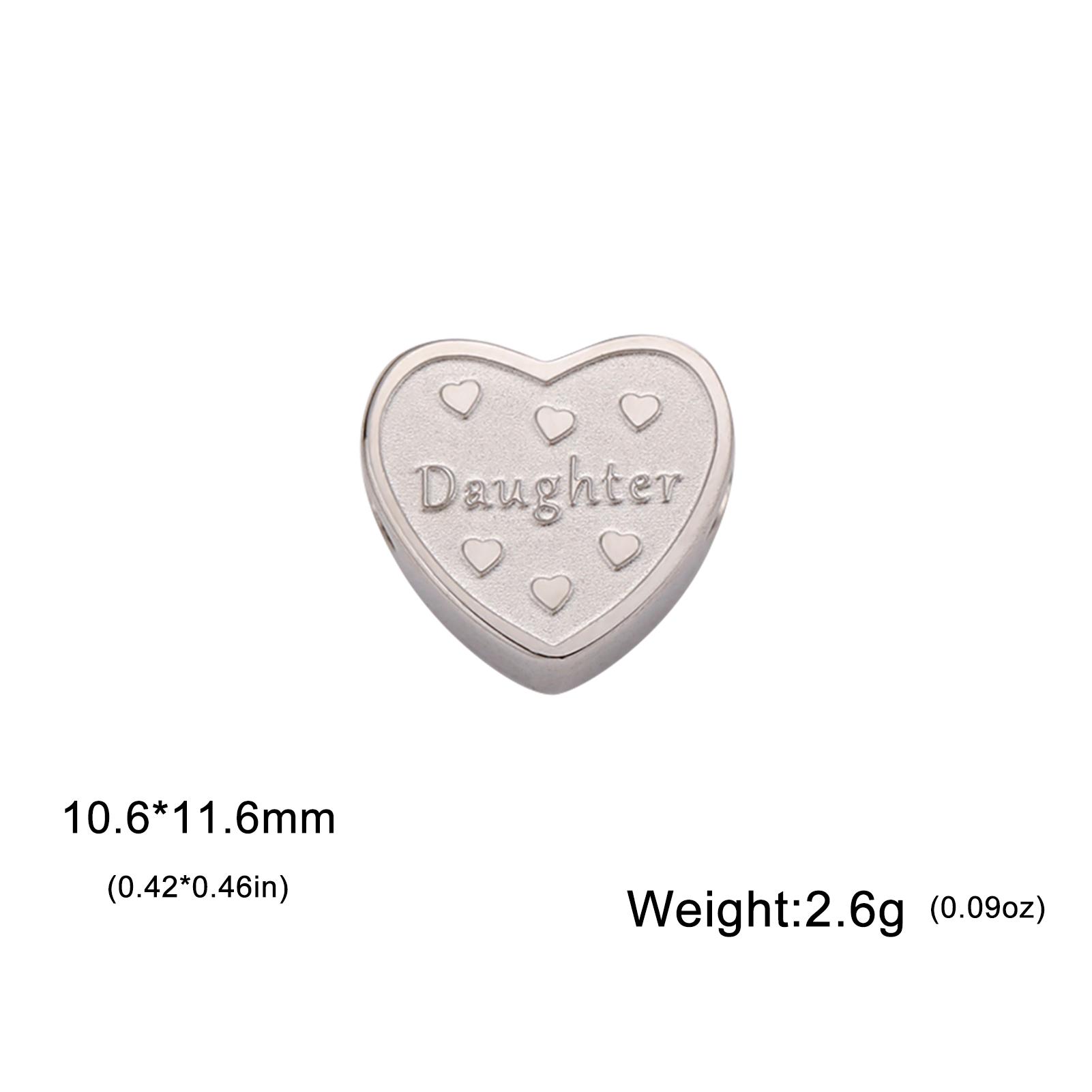 

Teamer Stainless Steel Classic Heart Charms Jewelry Making Good Luck Love Mom Nana Letter Pendant Bracelet DIY No Rust Wholesale
