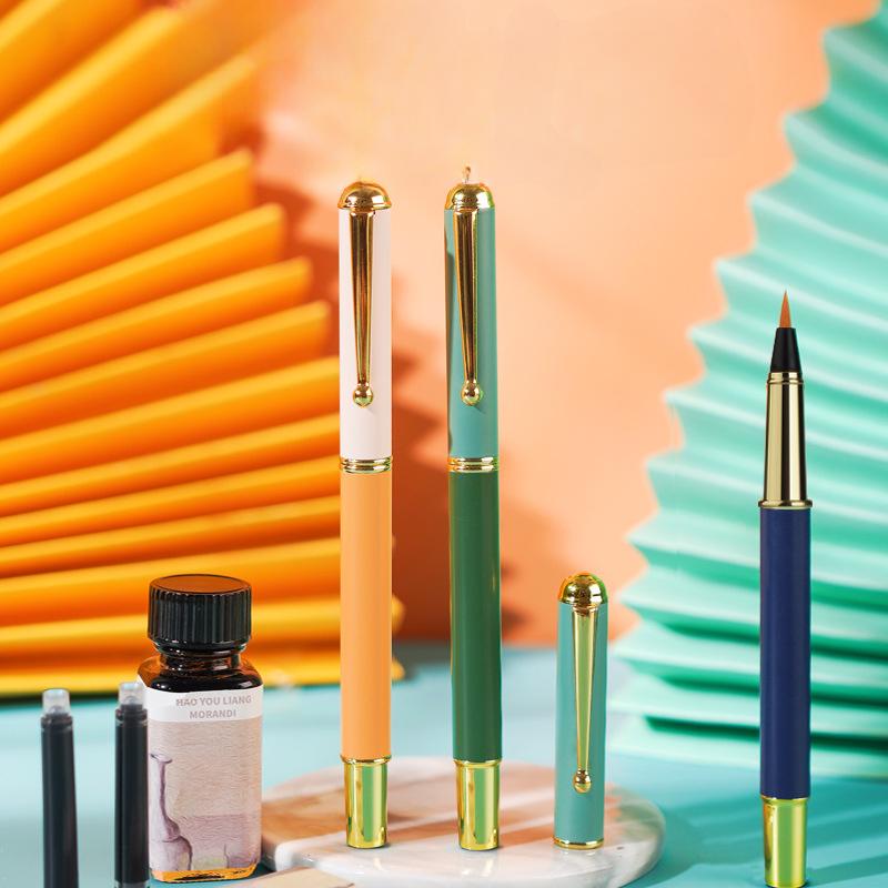 1Pc Pen-type Brush, Soft Pen, Metal Wolf Hair Small-case Pen, Scripture Pen, Ink Beauty Pen, Calligraphy Practice Fountain Pen