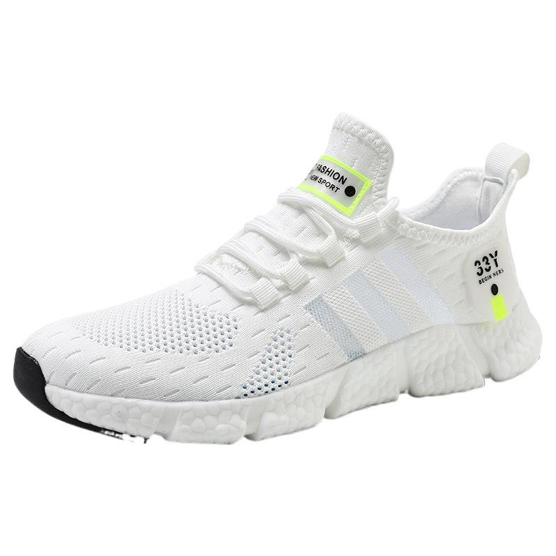 Men's Shoes Sports Shoes Summer Shoes Running Shoes Flying Woven Breathable Running Shoes Lightweight Mesh Men's Casual Shoes Men