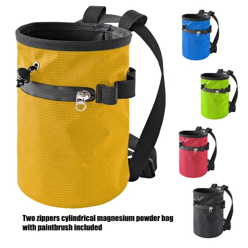 Bouldering Chalk Bucket  & Zippers Pockets Rock Climbing Chalk Bag Magnesia Pouches Nonslip Chalk Bag Easy Use