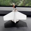 Solar Powered Rotating Airplanes Car Accessory Dashboard Decoration ABS Craft with Secure Silicone Mount for Long Travel
