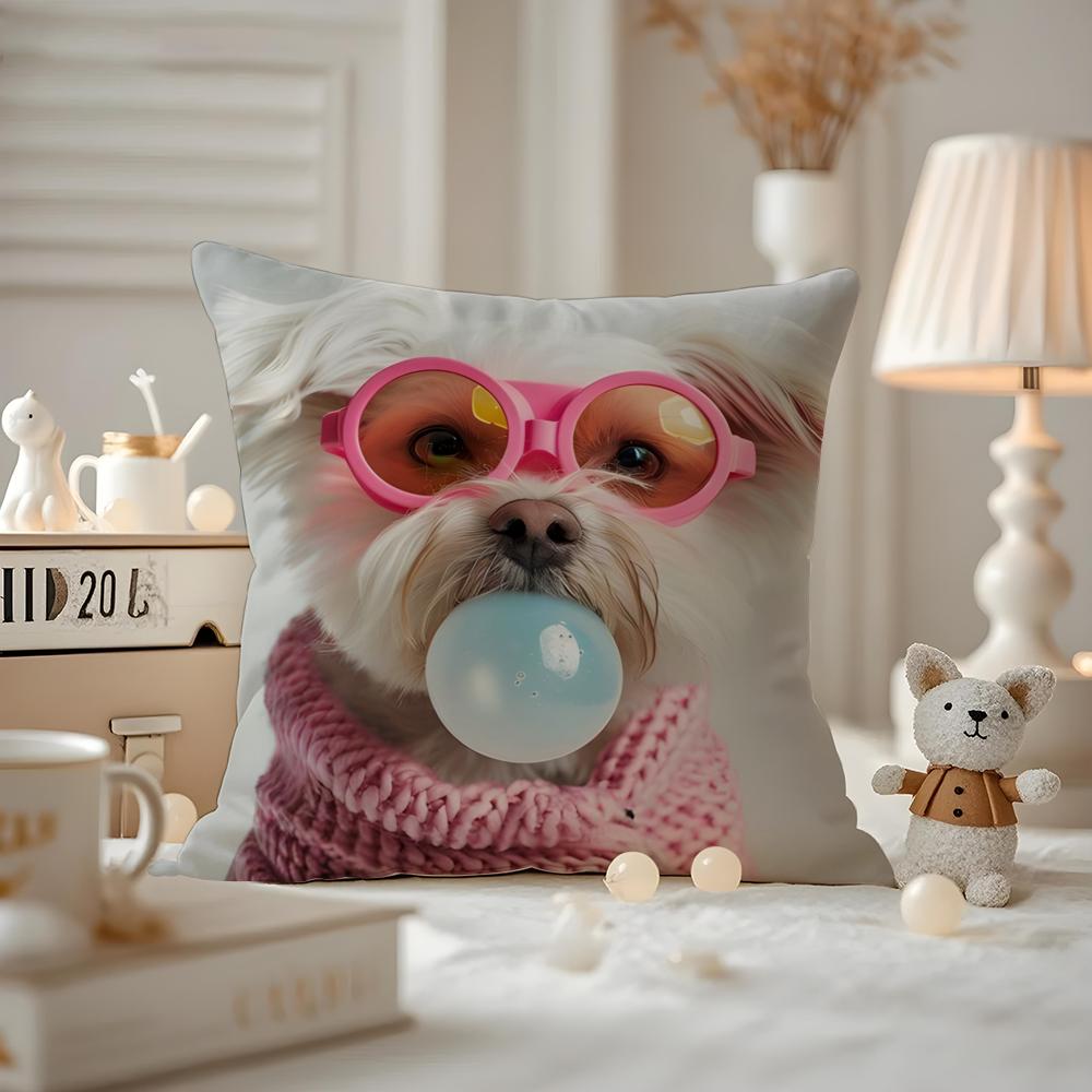 Vibrant Animal Bubble Fashion Tiger Cushion Cover Antidustmite Pillowcase Invisible Zipper Silky Short Plush Sofa Cushion Cover