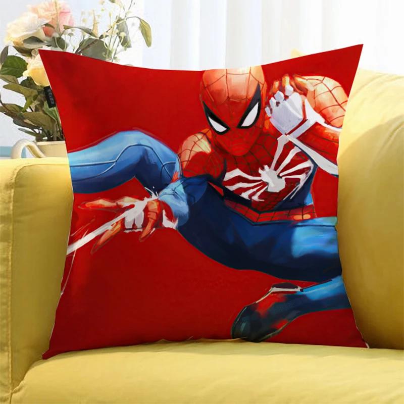 Federa Cuscino con Stampa di Figure Anime Marvel's Spider Man Cartone Animato Decorativa per Divano Casa Stampa Double-sided Federa Cuscino Carina