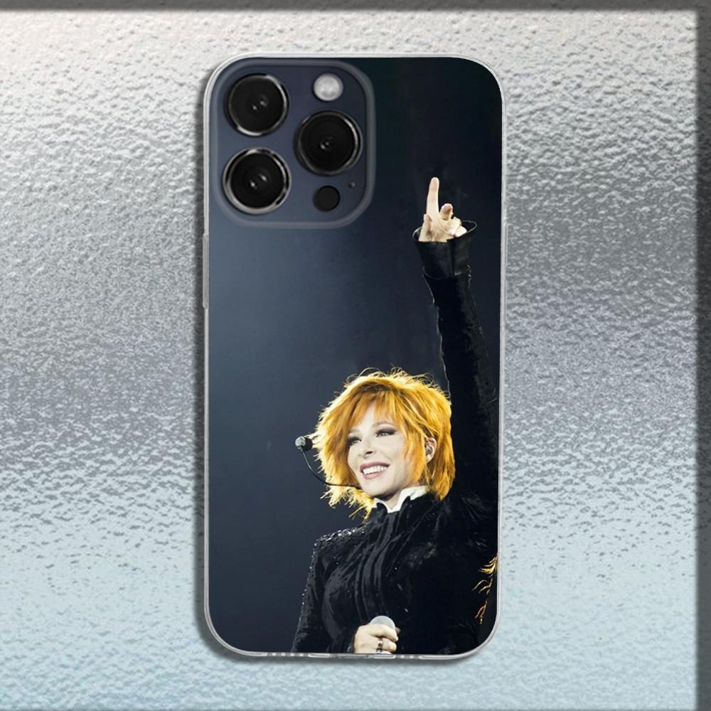 Singer M-Mylene Farmer Phone Case For iPhone 16,15,14,13,12,11 Plus,Pro,Max,XR,XS,X,Plus,SE,Mini Transparent Soft Cover