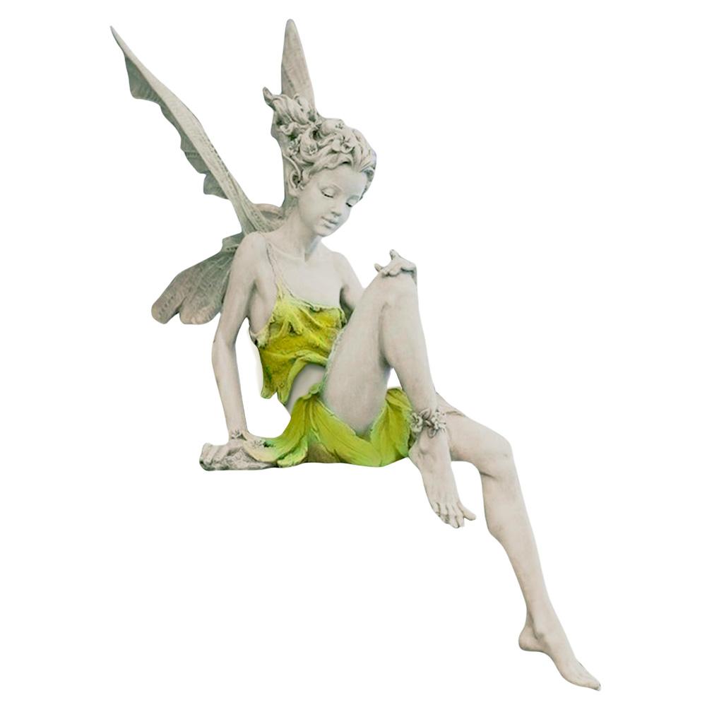 

Flower Fairy Statue Decoration Outdoor CHILDREN S Garden Courtyard Lawn Resin Decorative Sculpture Angel Girl Yard Art Ornament білий