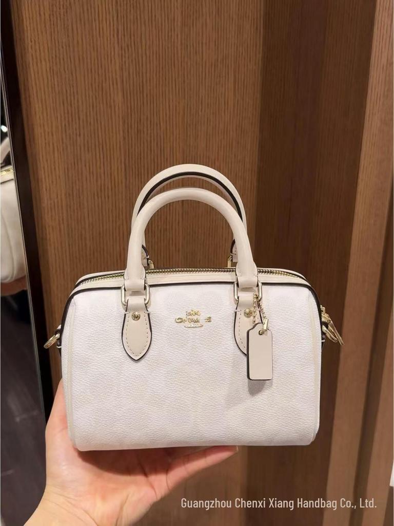 Coach Rowan Mini Boston Pillow Bag - Classic Monogram Handbag & Versatile Shoulder/Crossbody Women's Bag