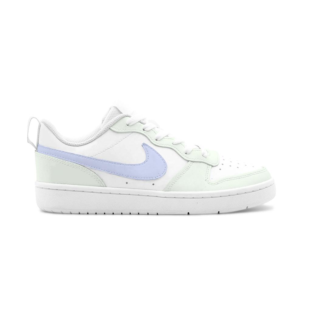 Nike Court Borough 2 Cyan Dusty Purple Leather Cushioning Abrasion Resistant Slip Resistant Low top Skateboard Shoes BQ5448-100(Team1855 )