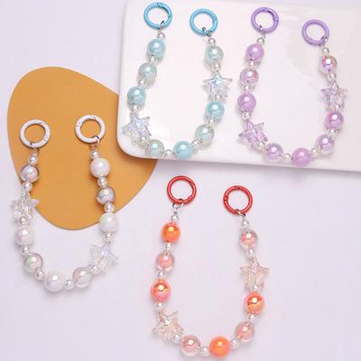 Creative Colorful Beaded Phone Chains Earphone Bag Pendant Ornaments Jewelry Toy