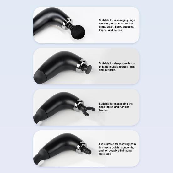 Fascia Massage Hammer with 4 Massage Heads Multiple Modes 9 Intensity Levels Low Noise Ergonomic Grip Massage Hammer Set