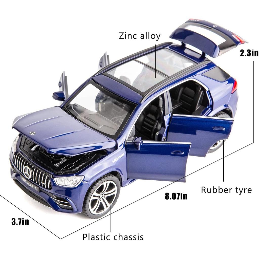 Benz AMG GLE 63S SUV-Spielzeugauto im Maßstab 1:32, zurückziehbares Automodell aus Legierungsdruckguss mit Licht und Sound, Spielzeugfahrzeuge für Kinder und Jungen