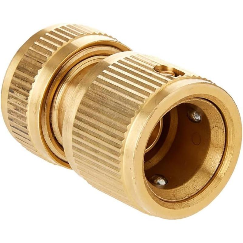 4pcs 1/2 Inch Garden Hose Quick Connectors Brass Quick Hose End Connectors Garden Hose Nozzle Connection Kit for Kitchen Garden Outdoor Hose Tools
