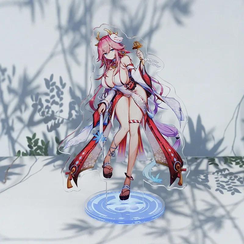 Game Impact New Stand Figure Acrylic Yelan Chevreuse Navia Xiao Cosplay Model Plate Desk Decor Fans Friend Gift