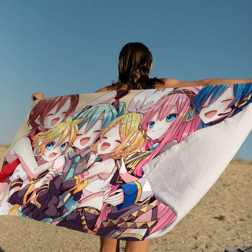 K-Kagamine-Len Microfiber Printed Beach Towel Mountain Climbing Yoga Beach Swimming Running Absorbent Soft Towel