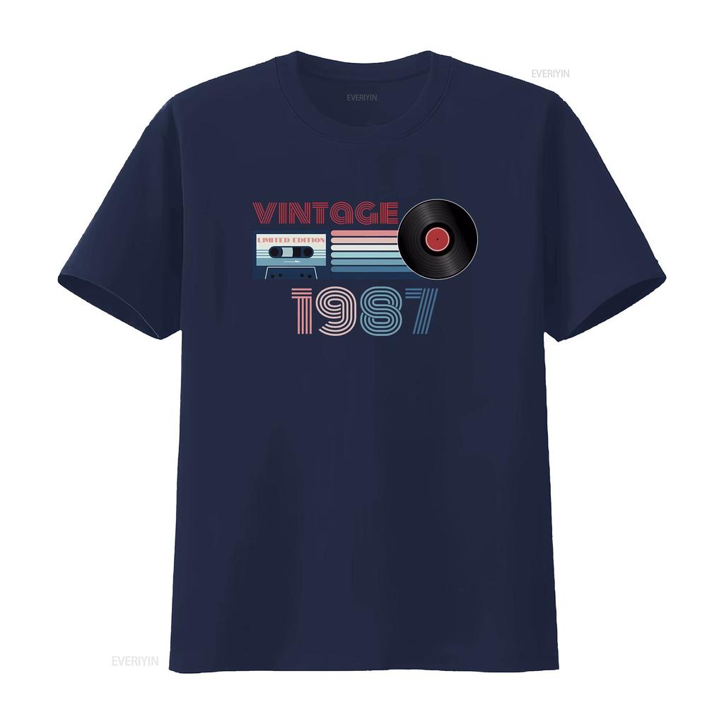 36th Birthday Mens Vintage 1987 T Shirt Present Top Vintage Washed Unisex Soft Fashion Comfortable Streetwear Homme Casual