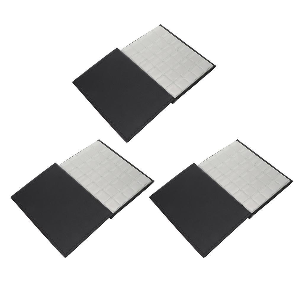 3 STÜCK Münzsammlerhalter Album Schwarze Optik Transparent Wasserdichtes PVC Währungssammlung
