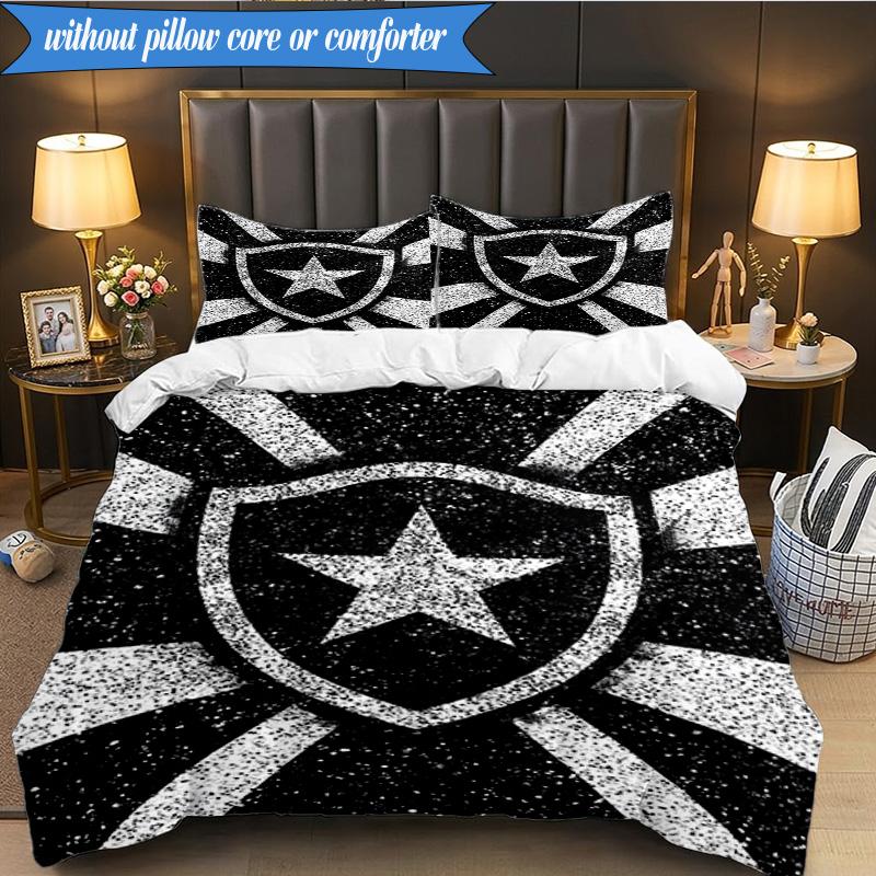 3PCS Botafogo De Futebol E Regatas Printed Soft Bedding Set,Including 1pc Duvet Cover And 2pcs Pillowcases Perfect for Bedroom, Dormitory, Fan Gift